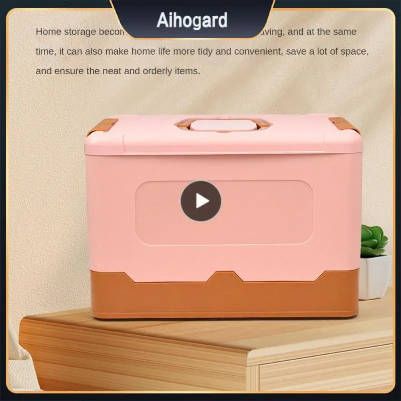 

High Capacity Box Plastic Stackable Storage Box Portable Finishing Box Collectibles Fold Folding Storage Box Closet Organizer