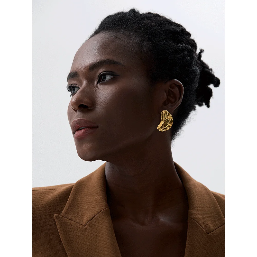 Серьги-гвоздики из нержавеющей стали 316l золотого и серебряного цвета