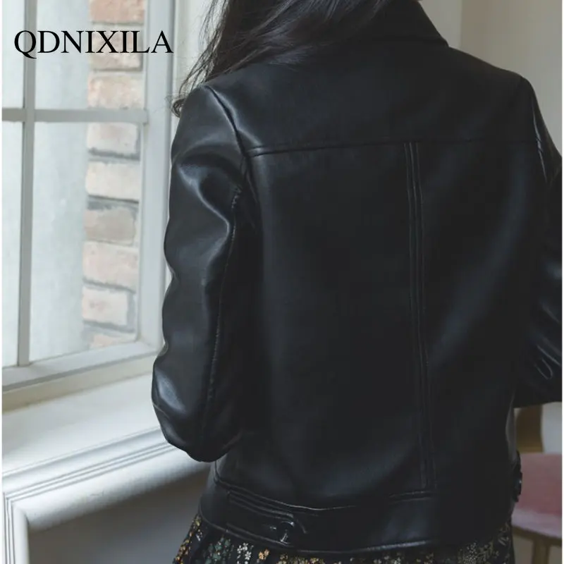 Women's Leather Jacket Spring Jacket Women New Outerwear Short Leather Jacket Korean Fashion Vintage Style Female Jacket