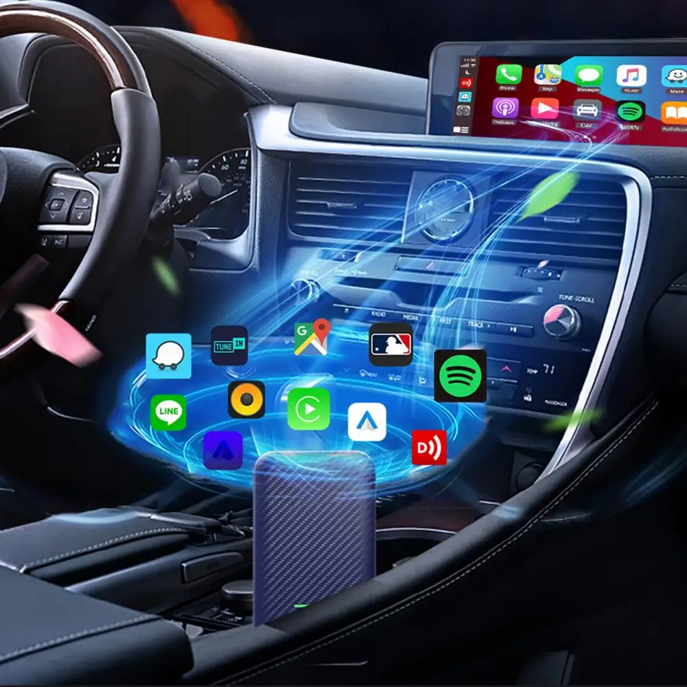 

Wireless Carplay Box Strong Applicability Stable Space-saving Plug Play User-friendly Vehicle Supply ABS Auto Wireless Carplay B