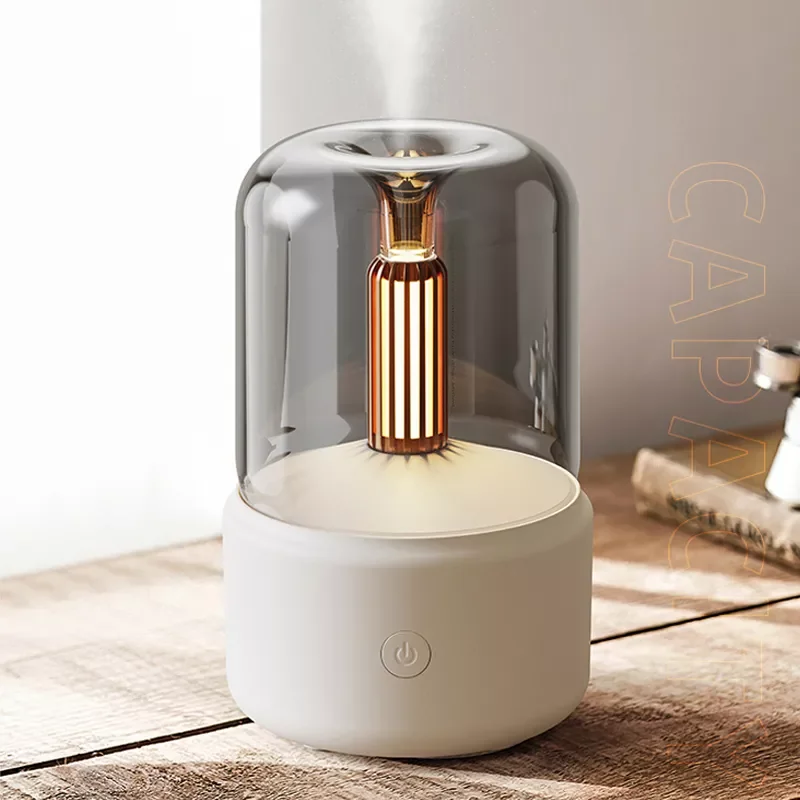 Candlelight Aromatherapy Humidifiers Essential Oils Fragrance Diffusers 120ML House USB Air Humidifier with Night Light for Home