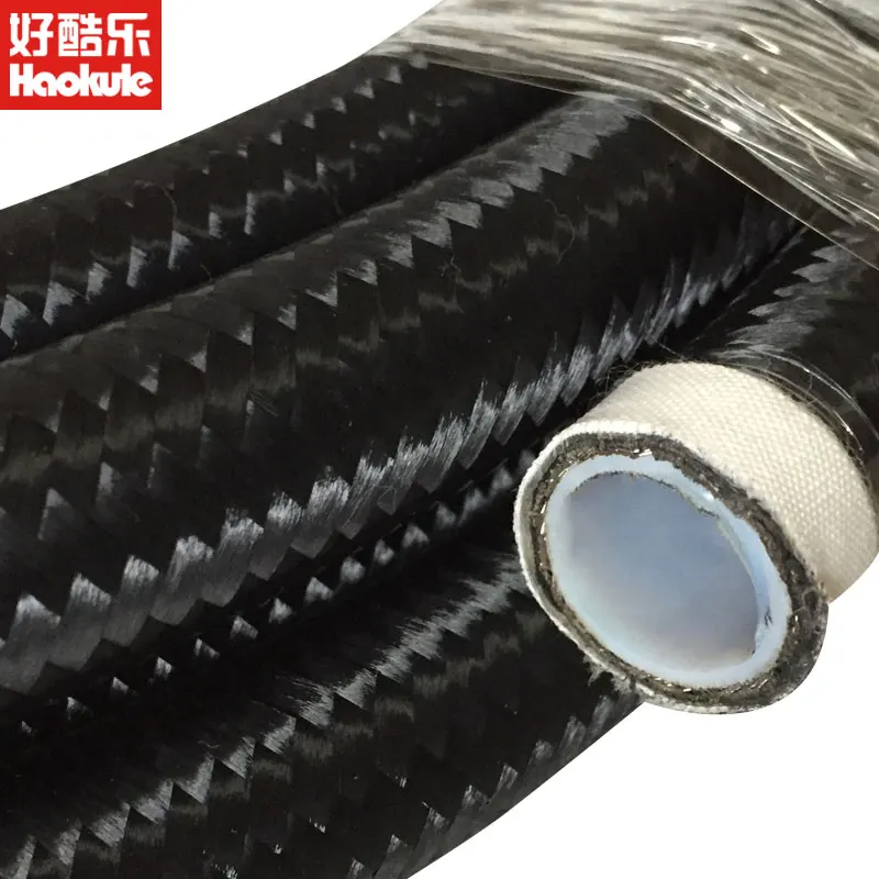 

Performance 6AN AN6 HAOKULEPTFE STAINLESS STEEL BRAIDED HOSE WITH BLACK BRAIDED NYLONLINE