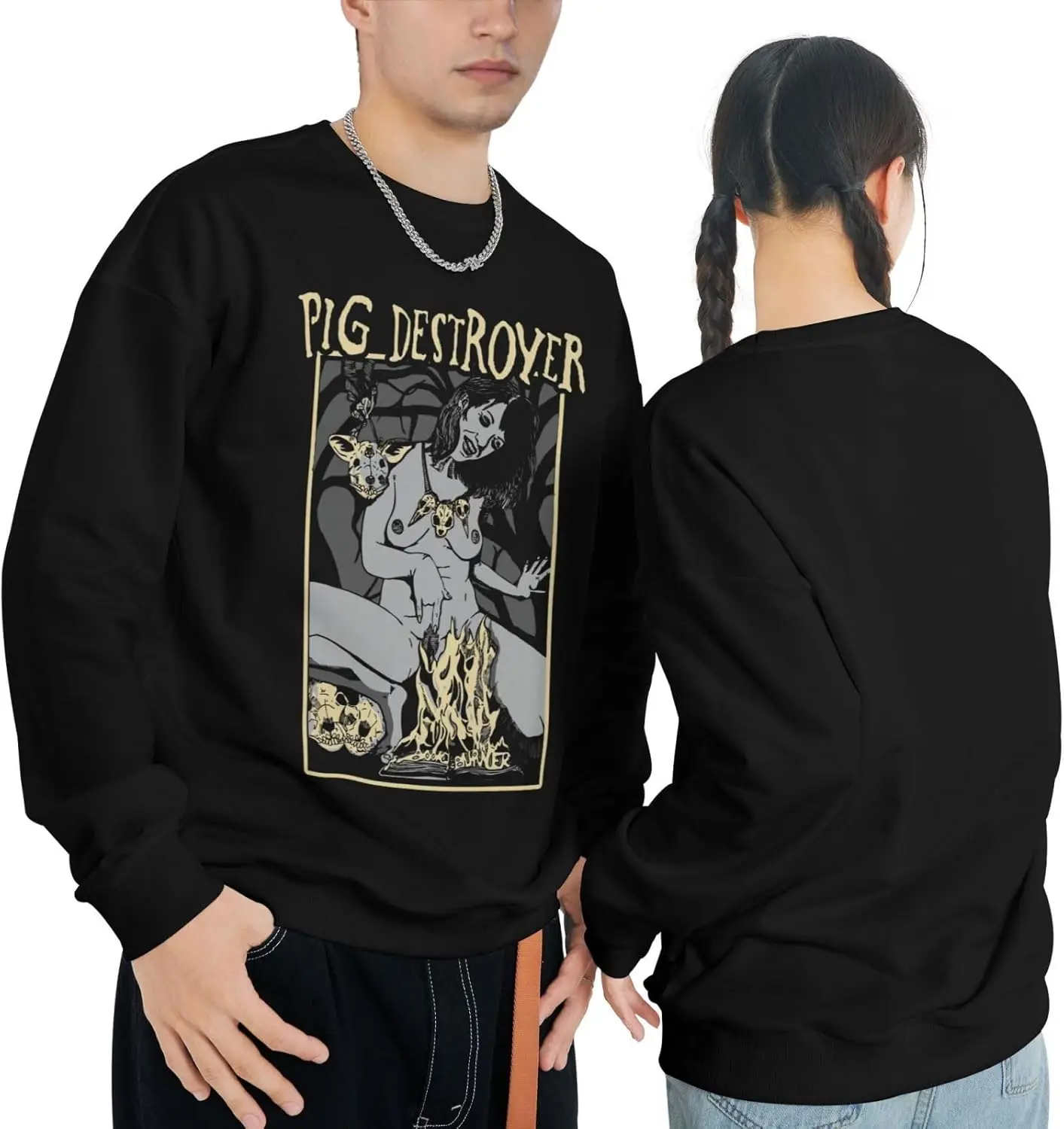 VVEDIK Pig Destroyer толстовка мужские с длинным рукавом и круглым вырезом модные