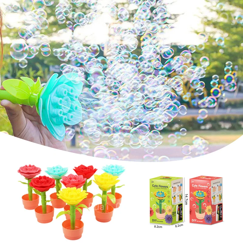 

Bubble Machine Diy Building Blocks Blowing Flower Bubble Machine Summer Outdoor Play Water Bubble Machine With Soap Bubble Toy