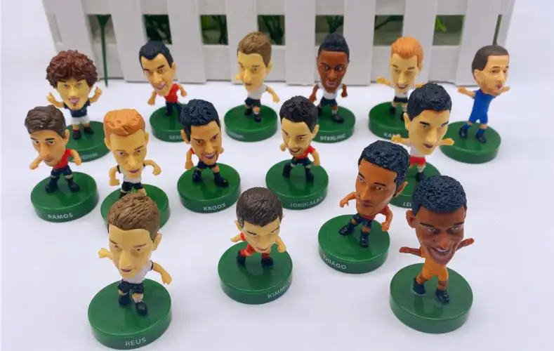 

50pcs/lot Cartoon sports doll action figures football player stars athlete car decoration ornament cake accessories kids toys