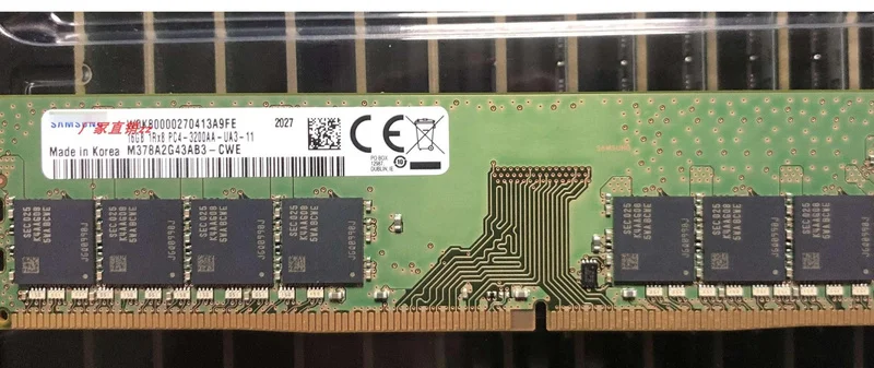 

Модуль памяти для настольного компьютера toMicron/Hyundai/Samsung DDR4 16G PC4-3200AA DDR4 UDIMM