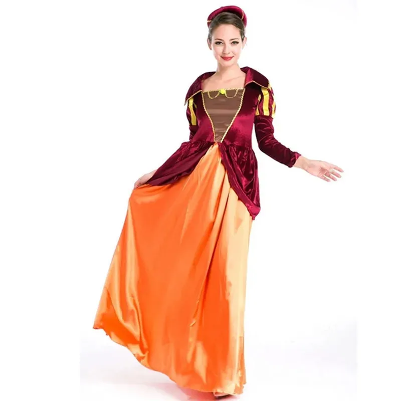 Женский костюм для косплея на Хэллоуин Европейский средневековый двор королева