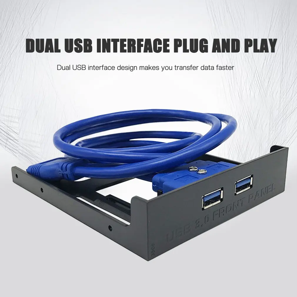 

2 Port USB 3.0 Front Panel 20 Pin USB3.0 Hub Expansion Bay Adapter Connector 3.5 Inch Floppy Bay Plastic Bracket for PC Desktop