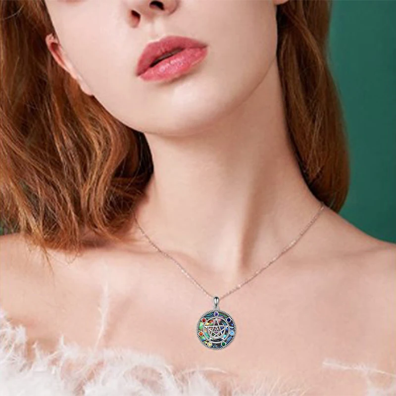 Ожерелье в виде пятиконечной звезды серебряного цвета женское ожерелье