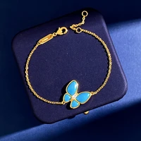 2022 trend 925 silver natural fritillary agate flower bracelet for women luxury charms butterfly jewelry for women holiday gift
