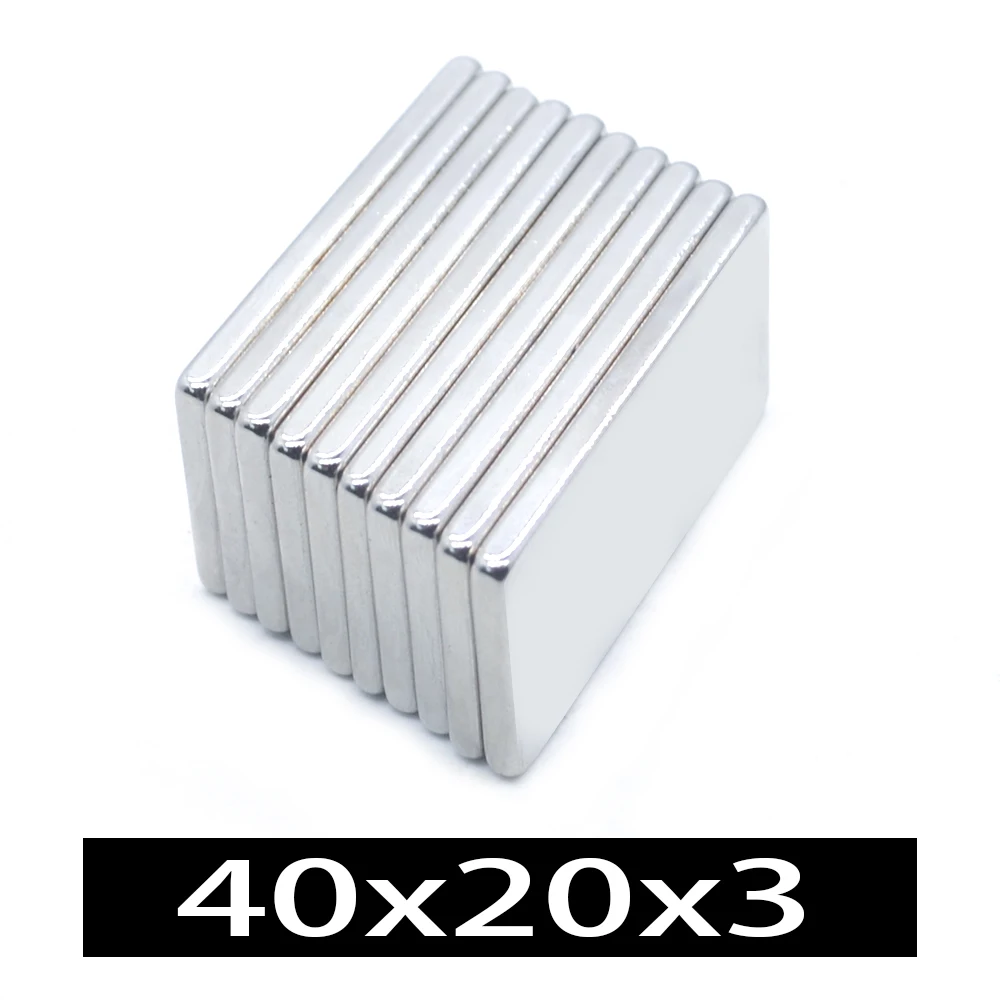 Неодимовый магнит 1-200 шт. 40x20x3 мм 40 x 20 3 N35 NdFeB блок сверхмощный сильный постоянный
