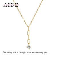 aide 925 sterling silver necklaces for women zircon simple matching ladies girls collarbone 18k gold chain collars jewelry gift