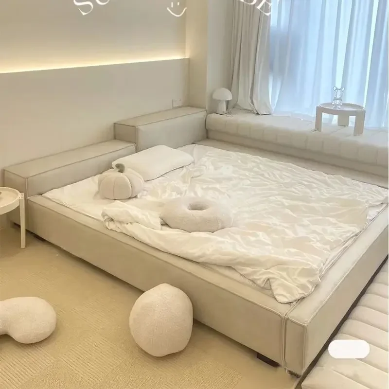 Мебель для спальни Тканевая кровать Современная простая напольная родителей и