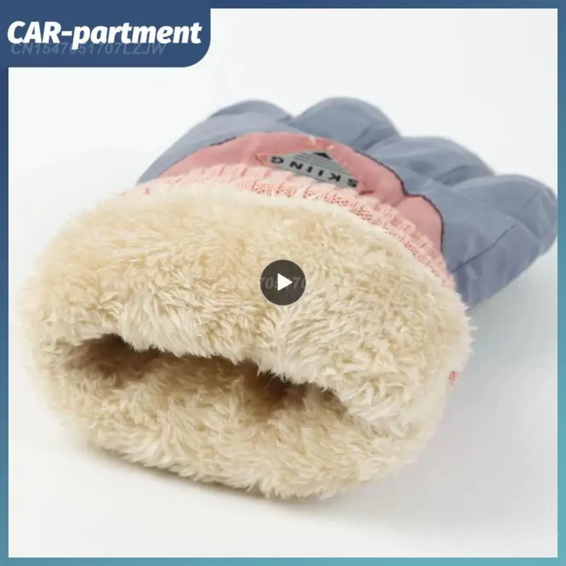 

Thermal Gloves Thickened Pu Palm Riding Gloves Plush Gloves Outdoor Cycling Gloves Ski Gloves Waterproof Wear-resistant Plush