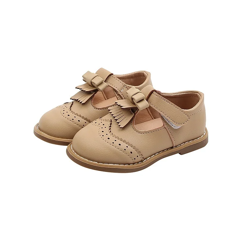 Girls' Leather Shoes New Spring and Autumn Children's Flats Girls's British Style Casual Shoes Little Girl Performance Shoes
