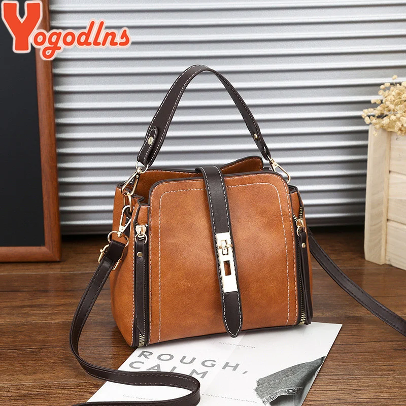 

Yogodlns Retro Shoulder Bag for Women Soft PU Leather Handbag Luxury Crossbody Bag Flap Messenger Bag Mommy Bag Shopping Purse