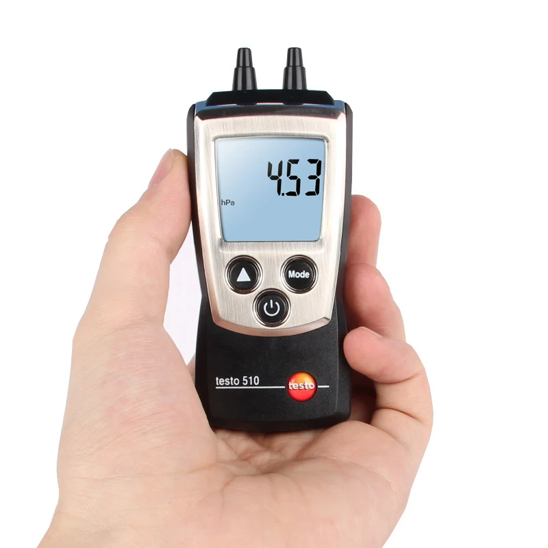 Фото Testo 510 линейный манометр воздуха 0-100 hPa Цифровой Дифференциальный Манометр измерительные инструменты 500mbar №1