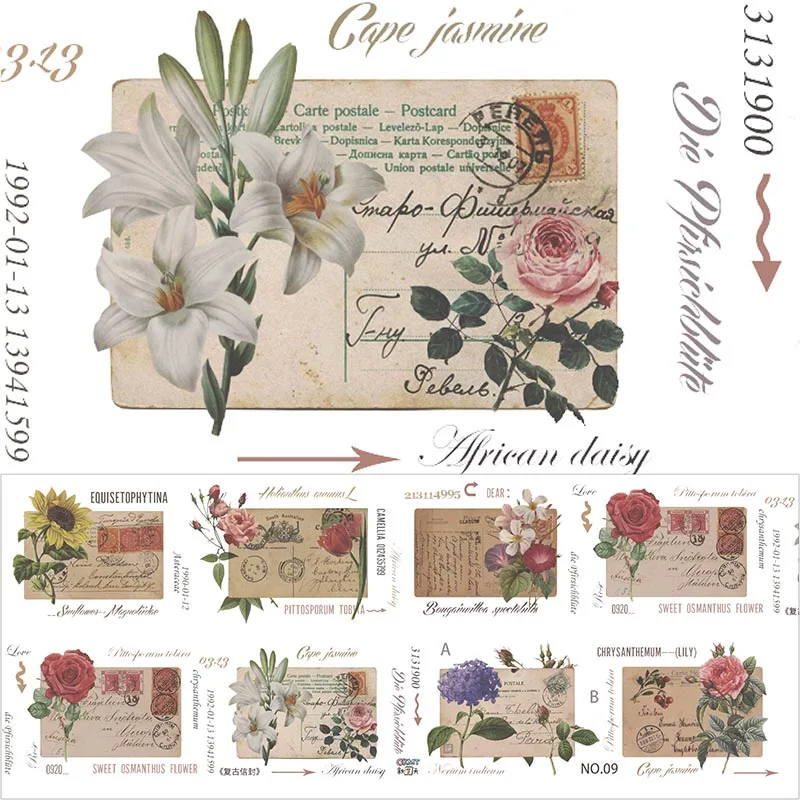 

Винтажная клейкая лента для конвертов, домашних животных, планер DIY, лента для оформления дневника