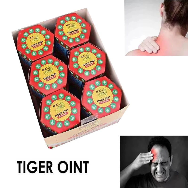 6Pcs Original Red White Tiger Balm Ointment Tiger Oint Painkiller Cream Muscle Pain Relief massage Ointment Soothe itch Plaster