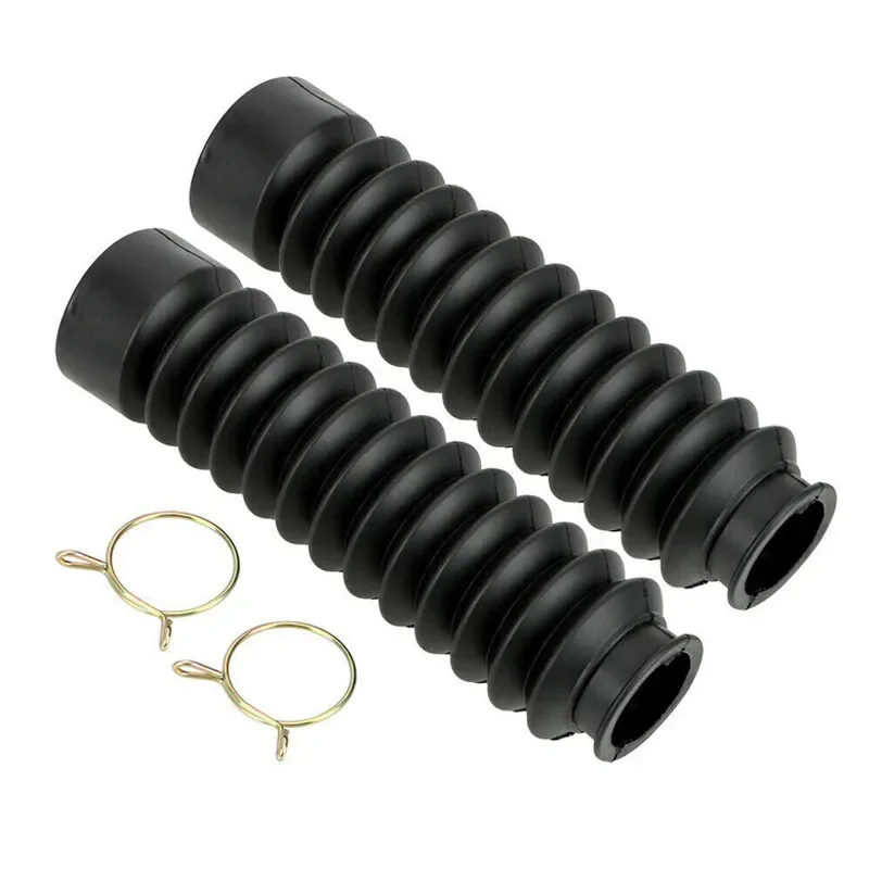 

2 шт., универсальные сильфоны для вилки, передние черные мотоциклетные резиновые передние вилки, пылезащитные гетры, ботинки, водонепроницаемые, прочные