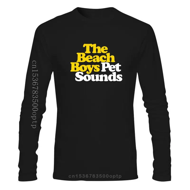 Мужская одежда Пляжная футболка для мальчиков с логотипом Pet Sounds черная белая
