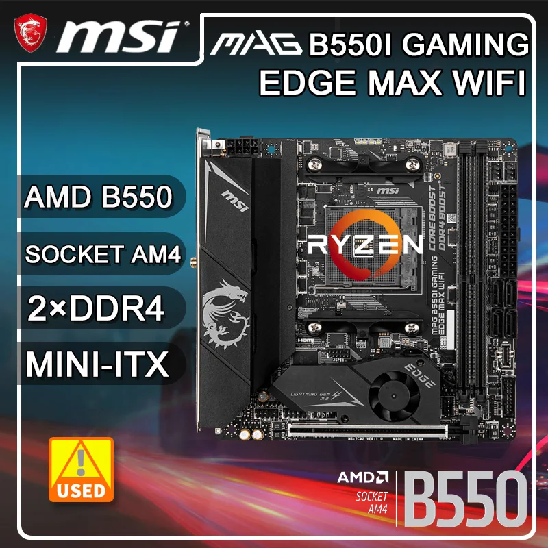 

Материнская плата B550 B550M для RYZEN 5500 процессоров MPG B550I GAMING EDGE MAX WIFI AM4 DDR4 64 Гб AMD B550 PCI-E 4,0 USB3.2 Mini-ITX