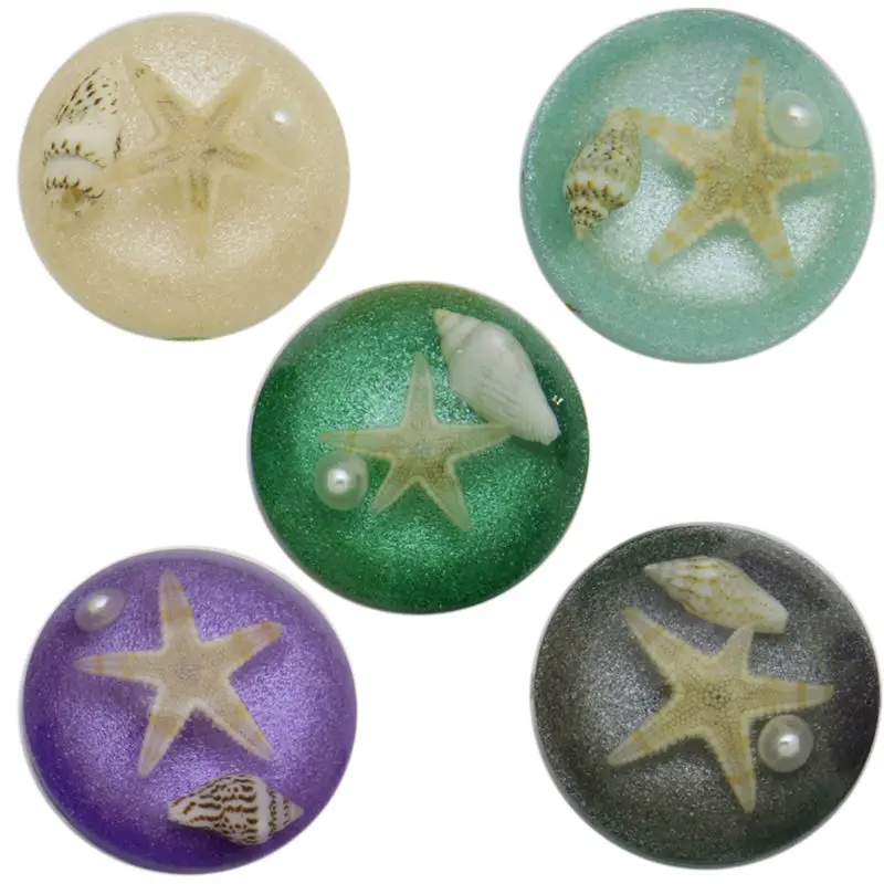 

2pcs 25mm Resin filling natural Starfish Shell Pearl Round Cabochon&Dome Cover Pendant Cameo Settings,Diy Accessories