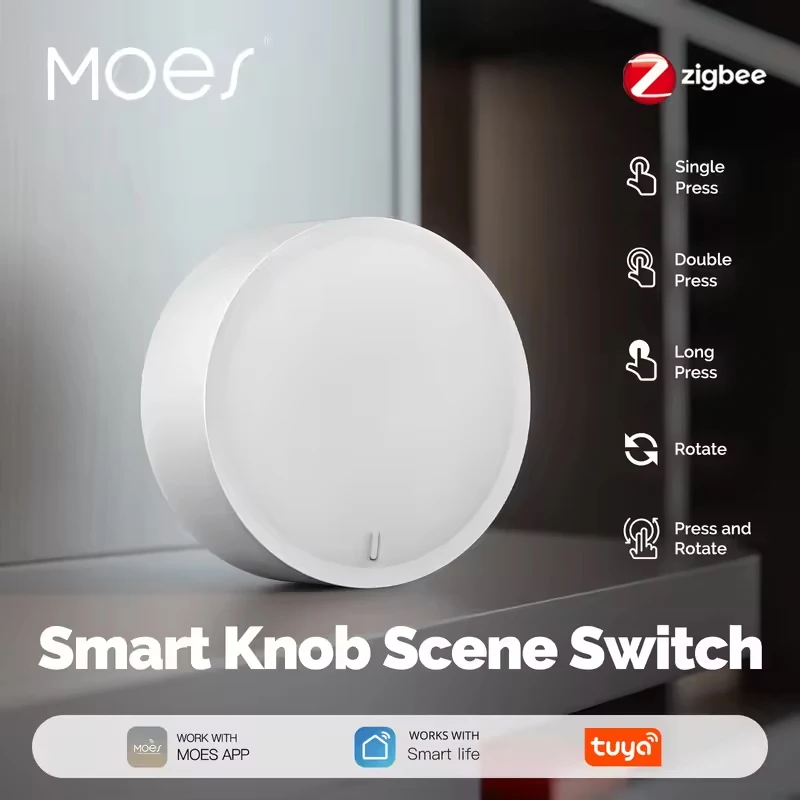 

Умный ручной переключатель MOES, беспроводная кнопка Tuya ZigBee, создайте сцен в приложениях Smart Life, питание от батареи, контроллер домашней автоматизации