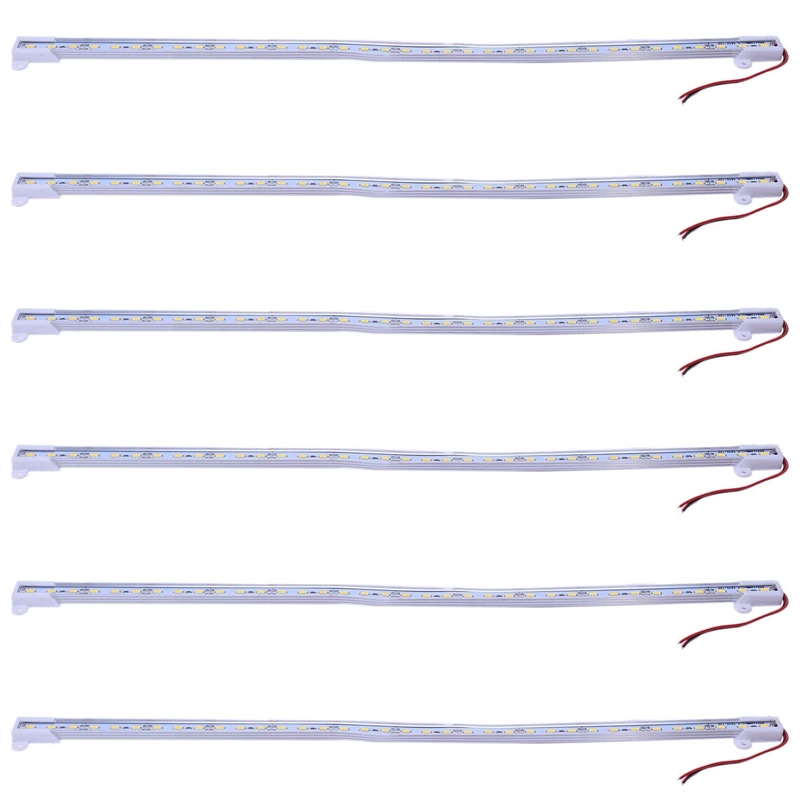 

6X 50CM 12V 36 LED 5630 SMD Hard Strip Bar Light Aluminum Rigid Warm White