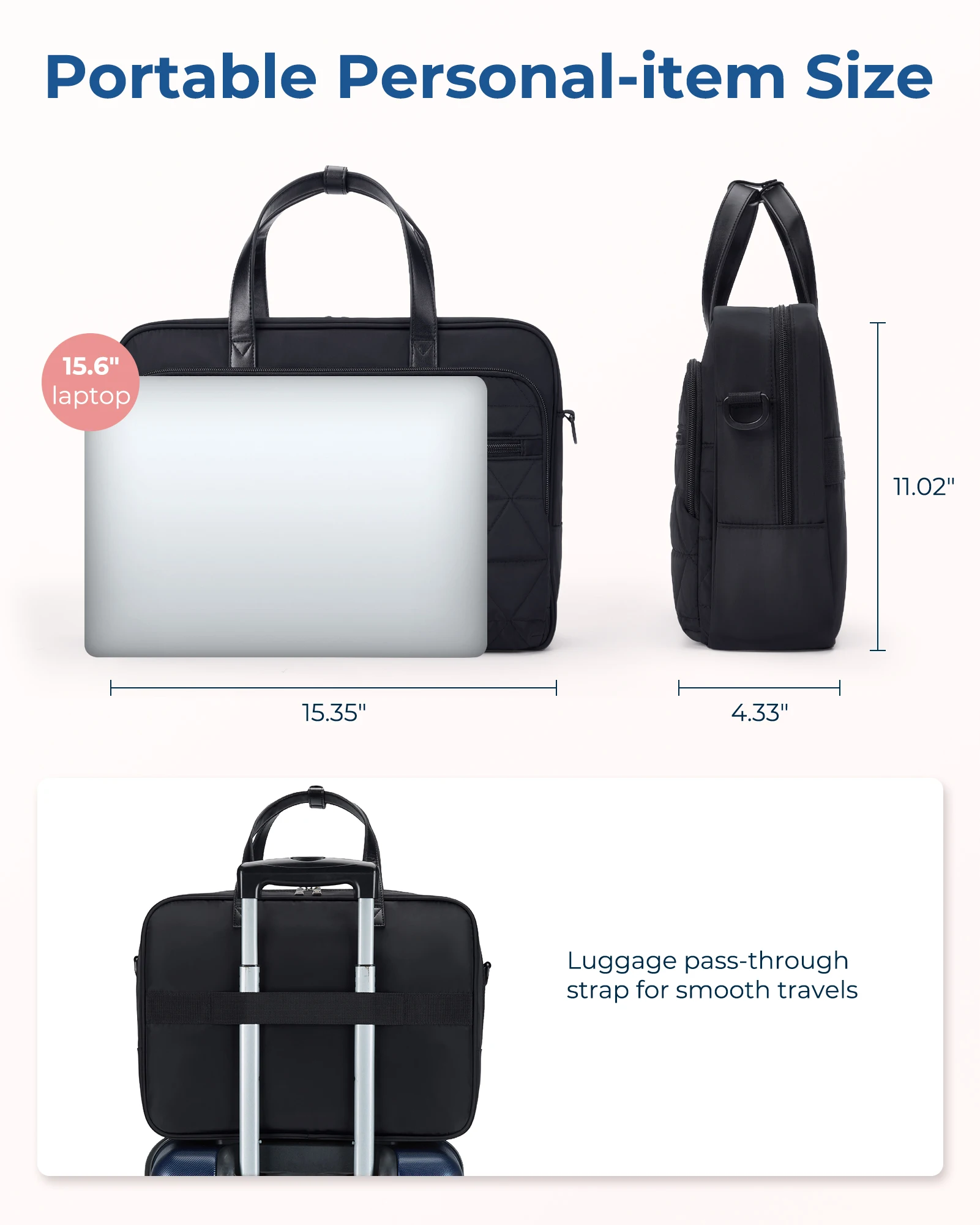 Сумка-мессенджер BAGSMART для ноутбука 15 6 дюйма большой портфель на плечо компьютера