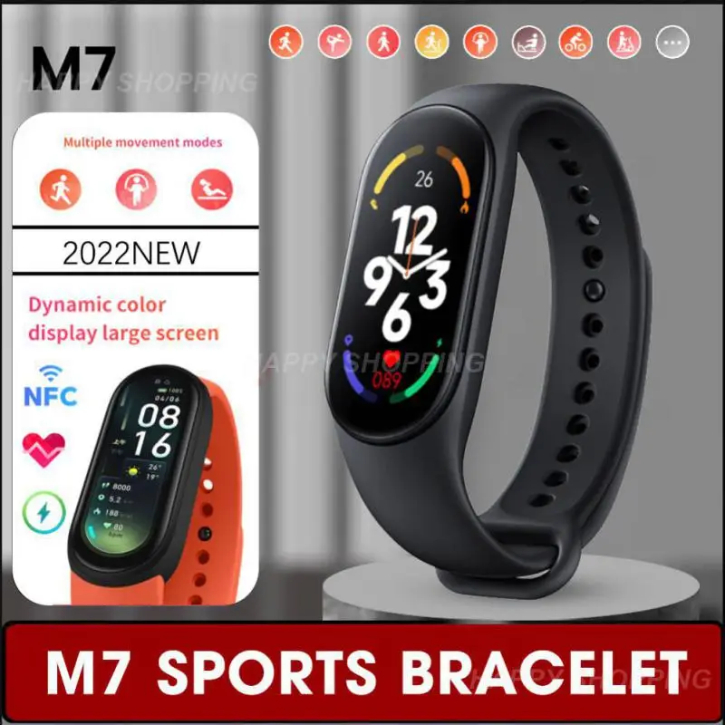 

Смарт-браслет M7 с шагомером для мужчин и женщин, Смарт-часы с пульсометром, фитнес-трекер с измерением кровяного давления, спортивный смарт-браслет для Mi Band 7