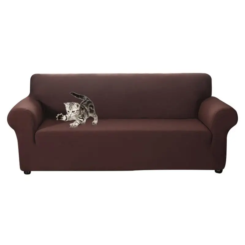 

2 Seaters Sofa Cover Solid Color Stretchable Slipcover For Sofa Durable Full Wrap Couch Cover L-Shaped Sofa Armless Sofa
