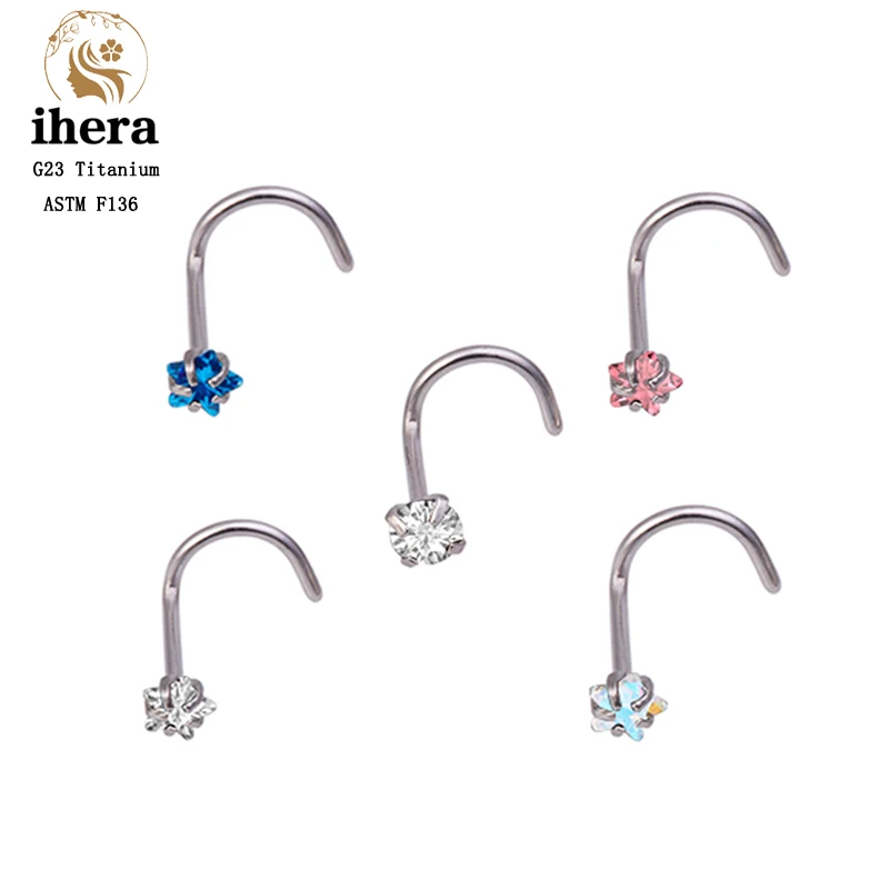 

1Pcs Fashion Simple G23 Titanium Piercing Nose Ring for Women Nose Stud 20G ASTM F136 Nariz Studs Girl Nostril Piercing Jewelry