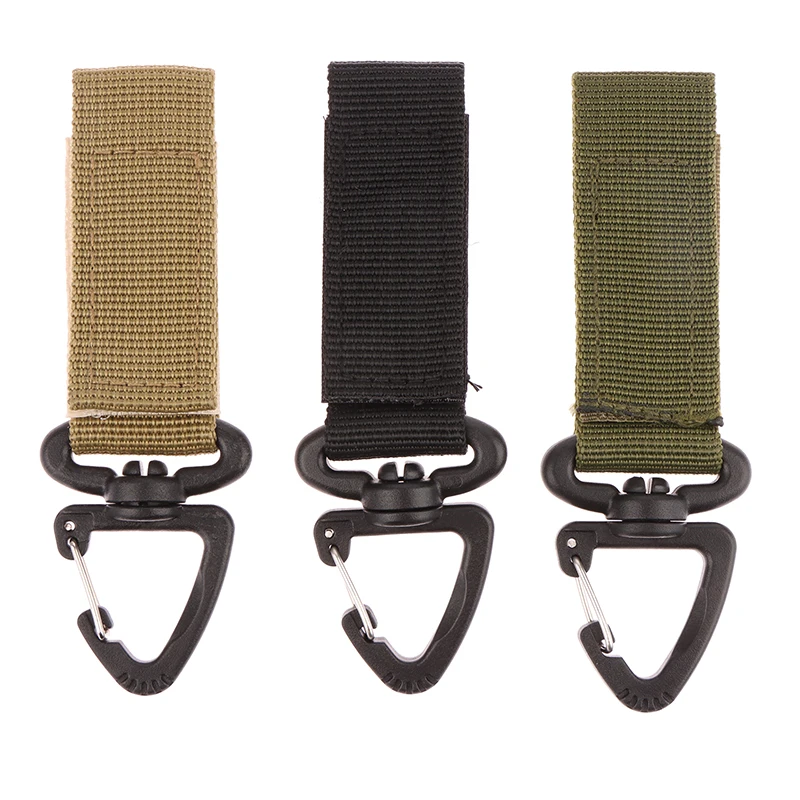 

Outdoor Camping Hiking Nylon Ribbon Keychain Molle Tactical Knapsack Triangle Backpack Waist Bag Fastener Hook Buckle Climb Tool