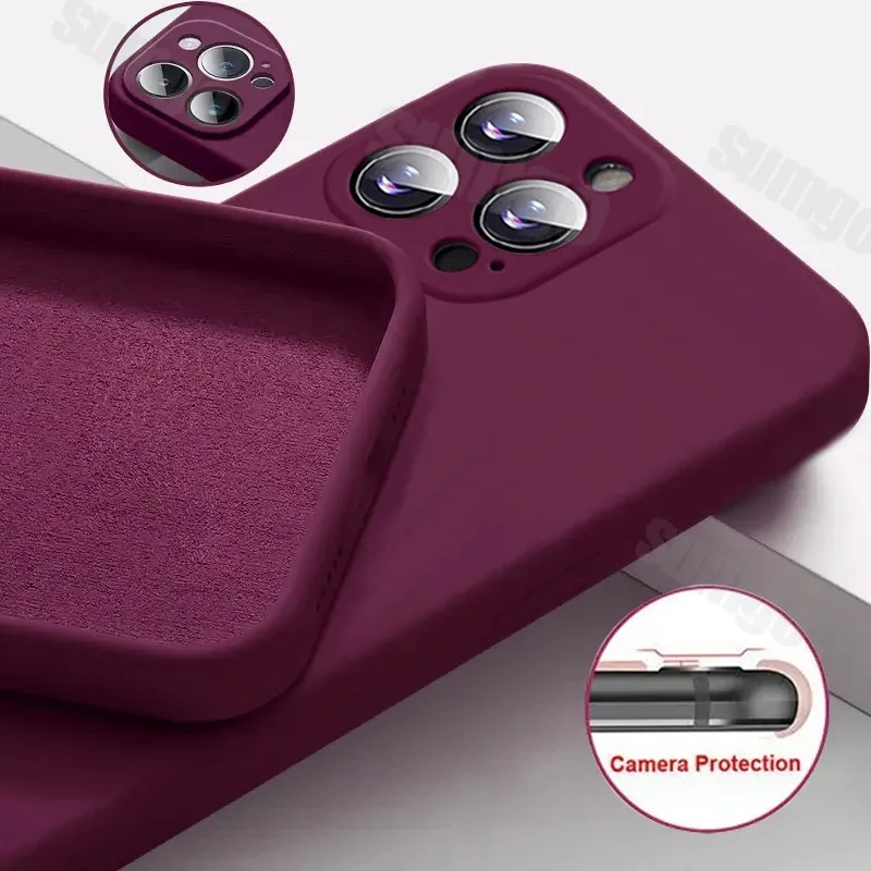 Противоскользящий мягкий силиконовый чехол для телефона iphone 16 15 14 13 12 11 Pro Max Plus