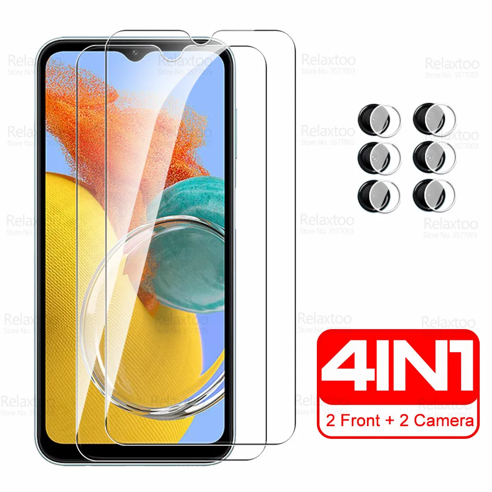 

4in1 Camera Tempered Glass For Samsung Galaxy M14 Screen Protector Sumsung M14 5G M 14 14M SM-M146B Armor Protective Cover Film