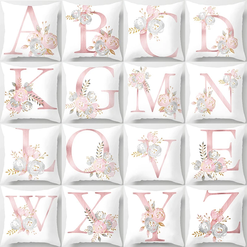 

White Decorative Pillows Letter Pillow Case Peach Skin Sofa Pillowcase InS Nordic Pillow Cushion Home Cover 45*45cm
