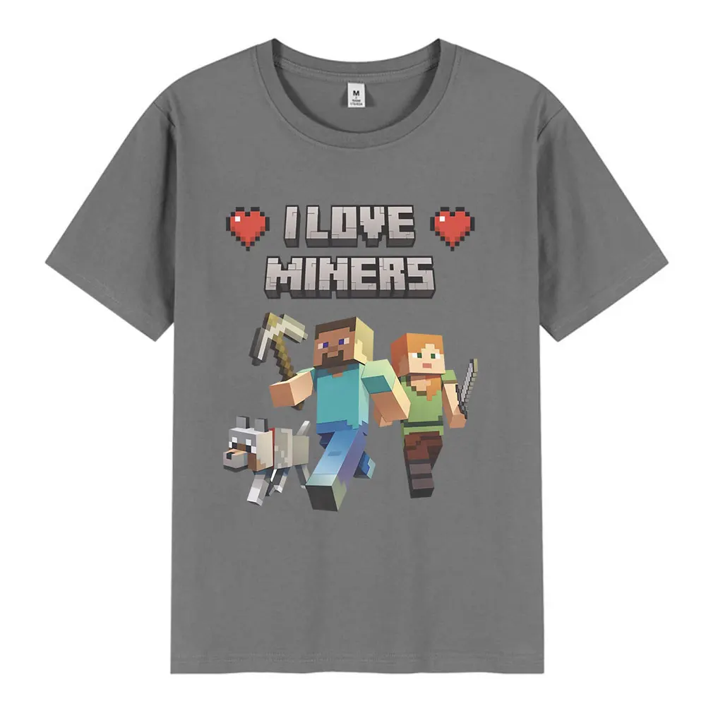 I Love Miners Graphic T Shirt Otaku Game Funny Meme T-shirt Mens Women Clothing Cotton Casual Short Sleeve Oversized Shirts