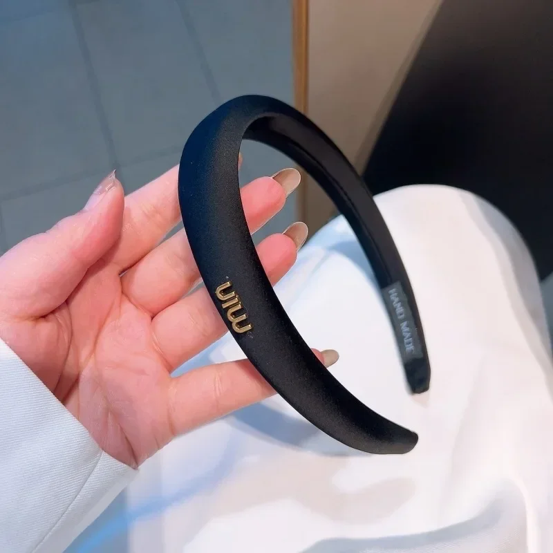 Новый простой стиль универсальная заколка для волос модная атласная повязка из