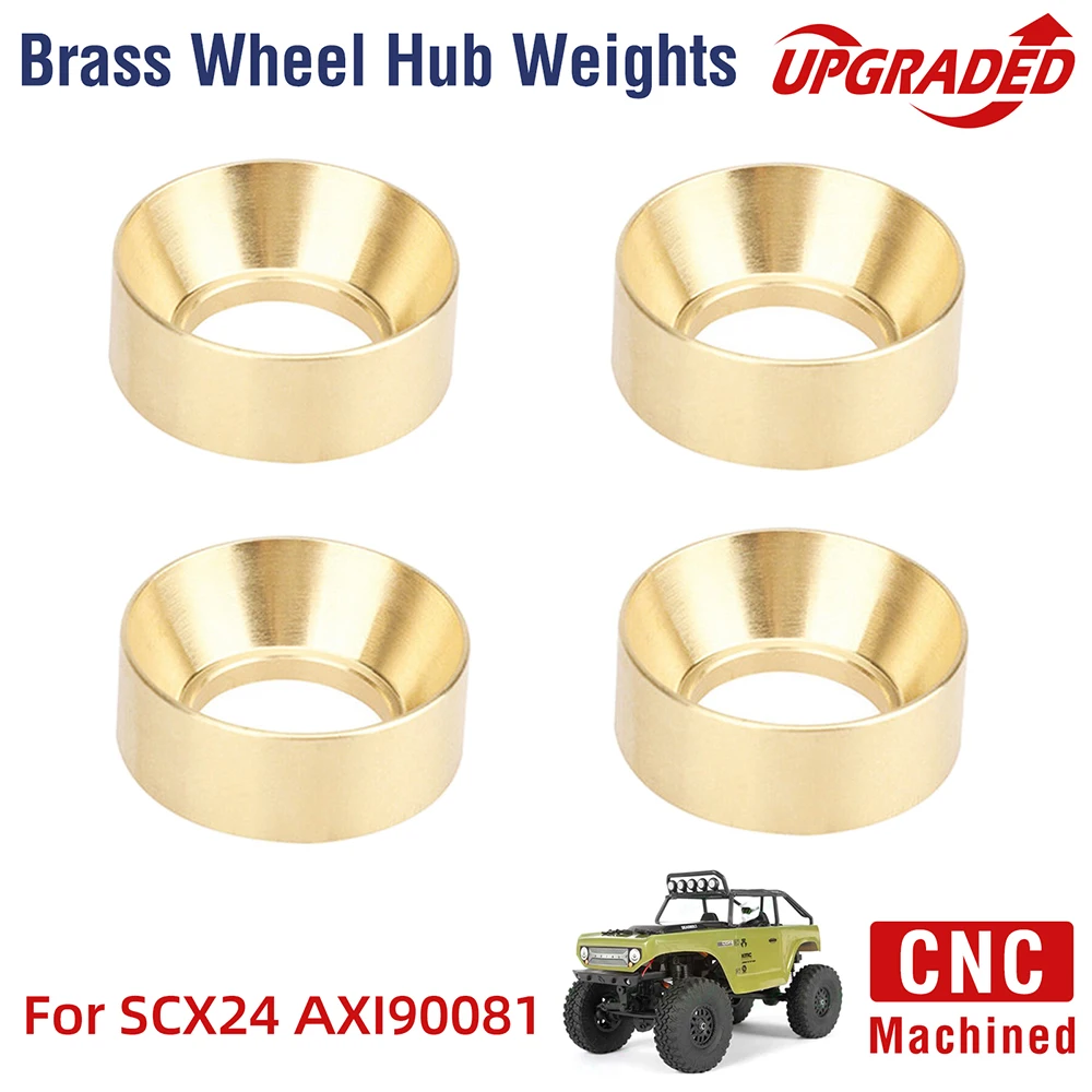 

4PCS Brass CNC 1.0 Counterweight Balance Wheel Hub Weights For Axial SCX24 AXI90081 1/24 RC Bronco Crawler Car Upgrade Parts