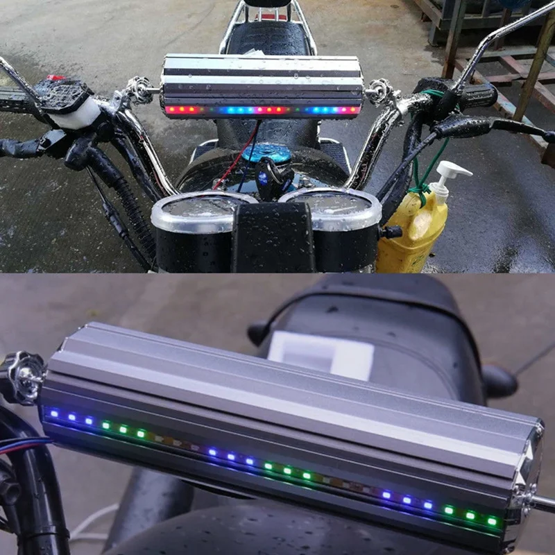 Мотоциклетные стереодинамики MP3-плеер Bluetooth-плеер с USB AUX-IN FM-радио синий и белый