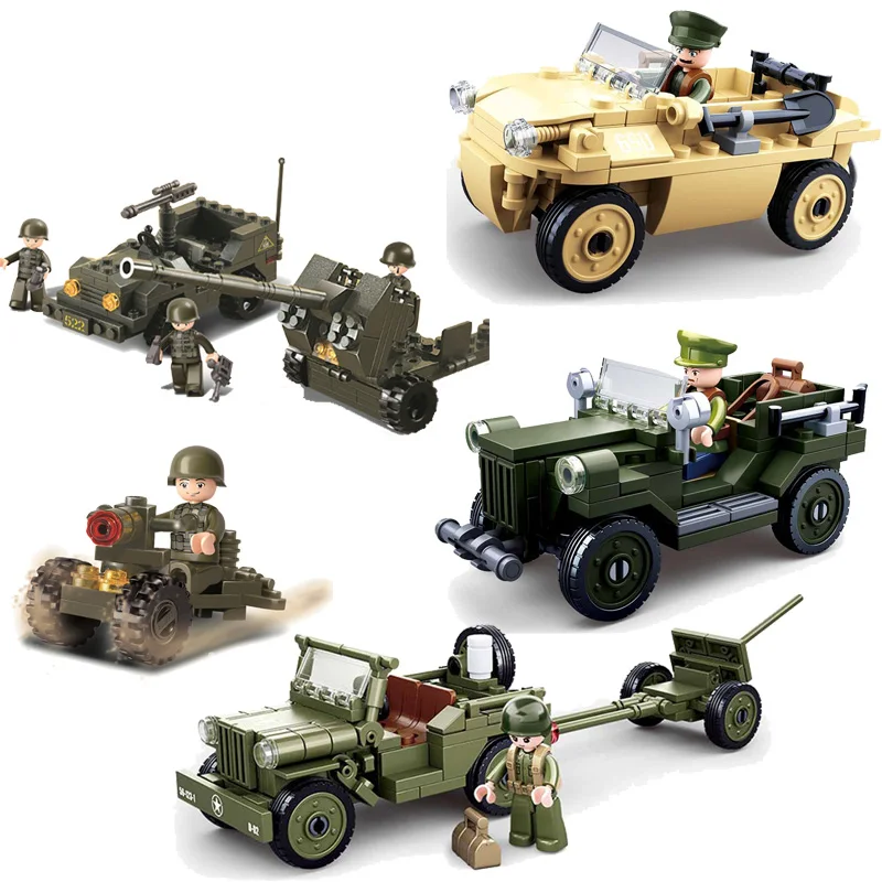 

Sluban Building Blocks Military Series Tanks Army Airplane Buggy Cannon Educational Kids Cars Toys for Boys Children Gifts
