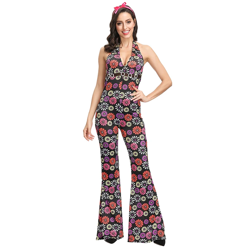 

Ladies Fantasia Retro Hippie Peace Costume Carnival Fancy Party Vintage Dress Up Adult Women Halloween Costumes Outfits Clothing