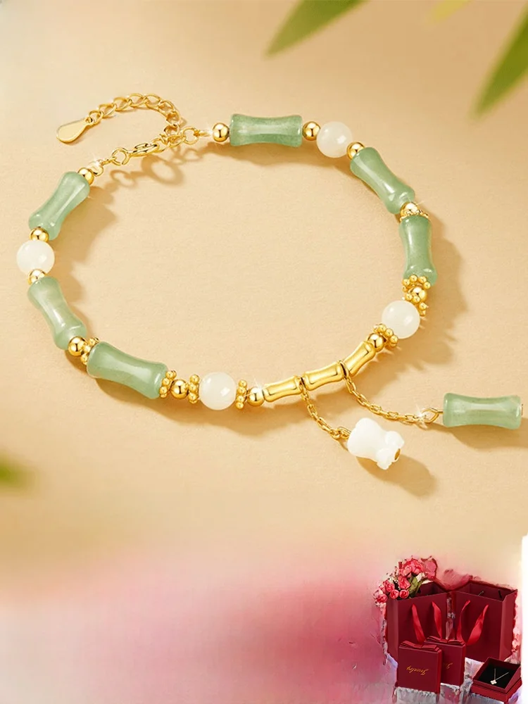 Женский браслет Hetian Jade Bamboo Festival Lily новинка 2024 китайский национальный Sle подарок