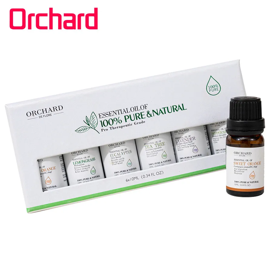 Orchard Pure Essential Oils For Humidifier 10ml Anxiety Relief Essential Oils Set Mental Health Fragrance Aroma Diffuser Oil