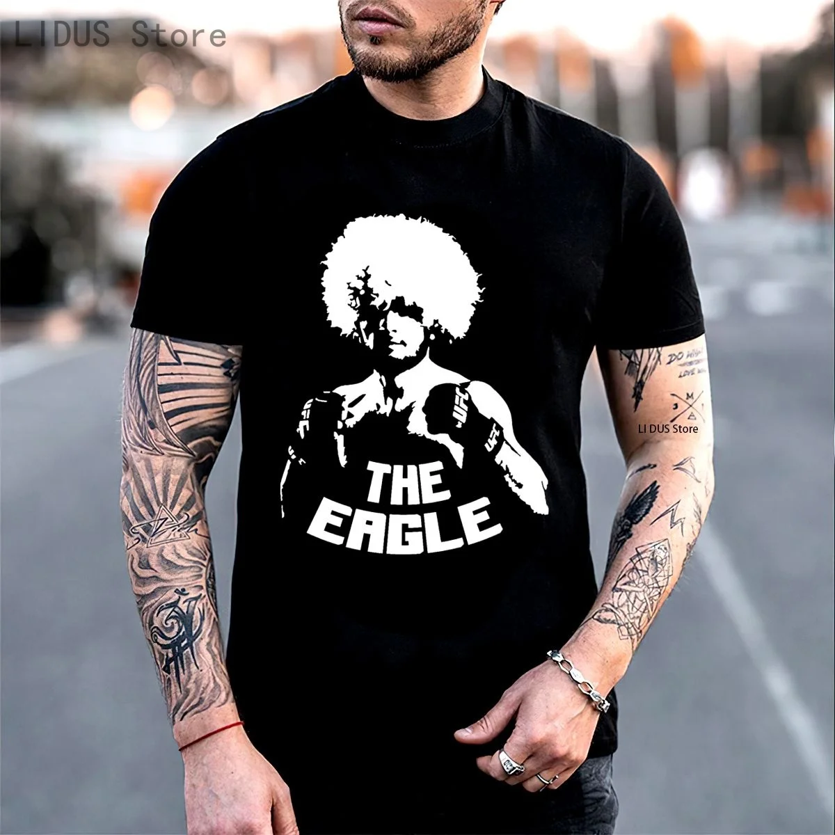 

Khabib Nurmagomedov T-shirt The Eagle Papakha Russian Heritage Classic Cotton Men Round Collar Short Sleeve Top Tee T Shirt