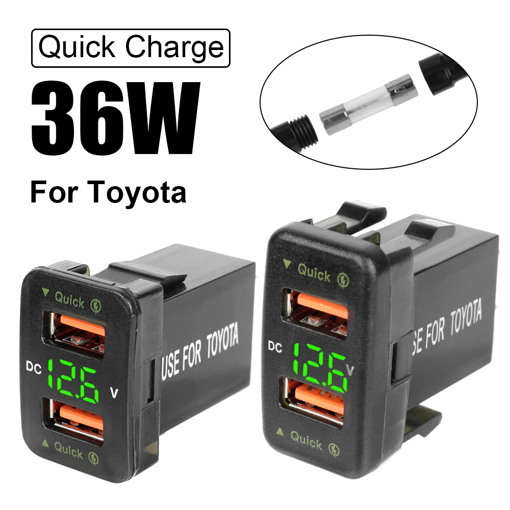 

QC Car Socket Charger Dual USB 12-24V Voltmeter