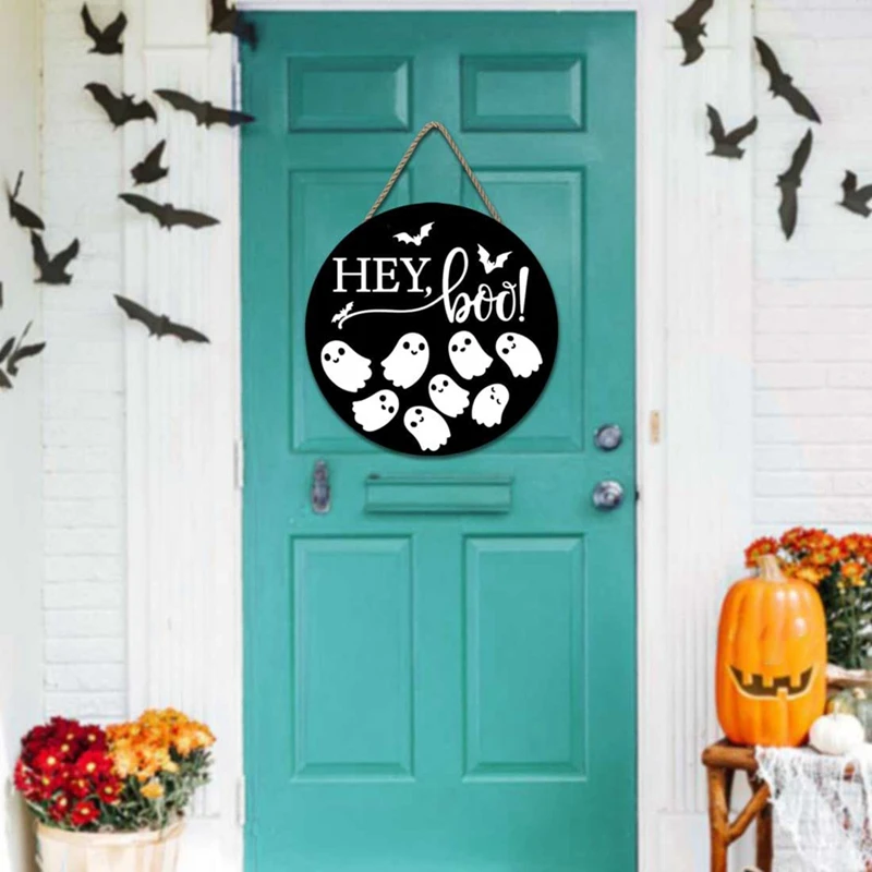 

Halloween Front Door Wall Signs Wood Hanging Decor Wreath Home Party Outdoor Door Hanger