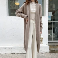 2022 autumn and winter new v neck long cardigan solid color coat new womens cashmere cardigan thick sweater korean casual cas
