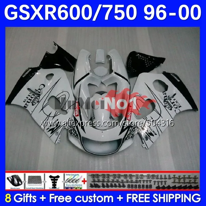 

Bodys For SUZUKI SRAD GSXR 750 600 GSX-R600 black white 11MC.14 GSXR750 GSXR600 96 97 98 99 00 1996 1997 1998 1999 2000 Fairing